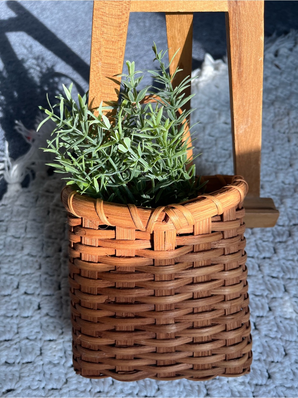 Woven Rattan Decorative wall Basket - Brown